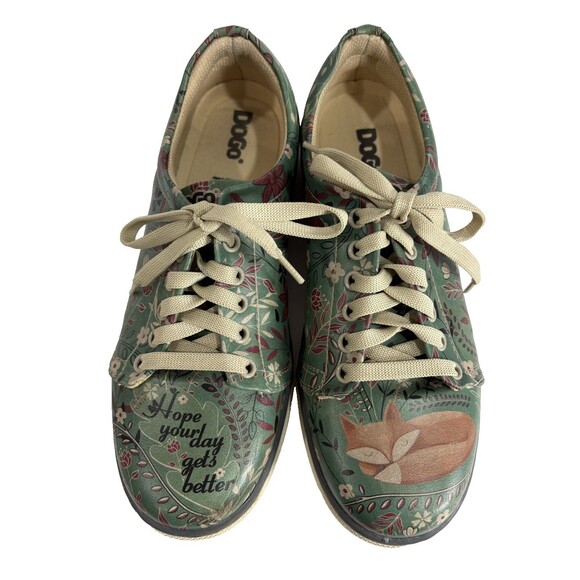 DOGO Shoes Women's Spirit Animal Vegan Leather Green Sneakers Sz 40 Sz 9 - Picture 6 of 9
